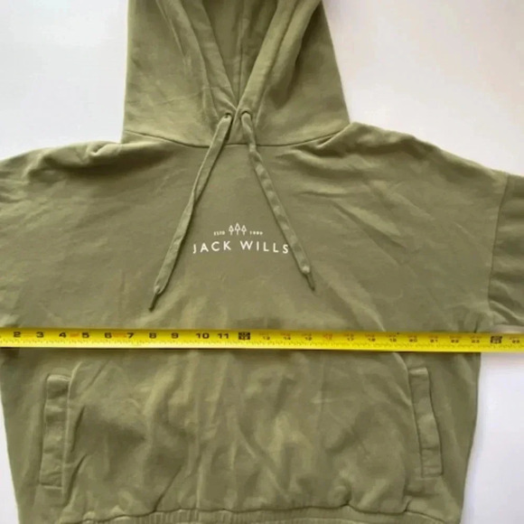 Jack Wills Green Olive Fleece Hoodie Size Large (US 12) - Picture 9 of 9